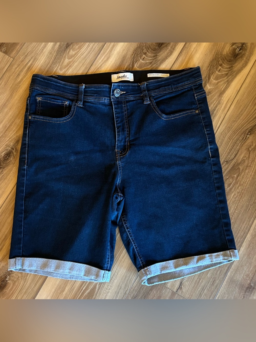 Angels Dark Wash Denim Bermuda Shorts